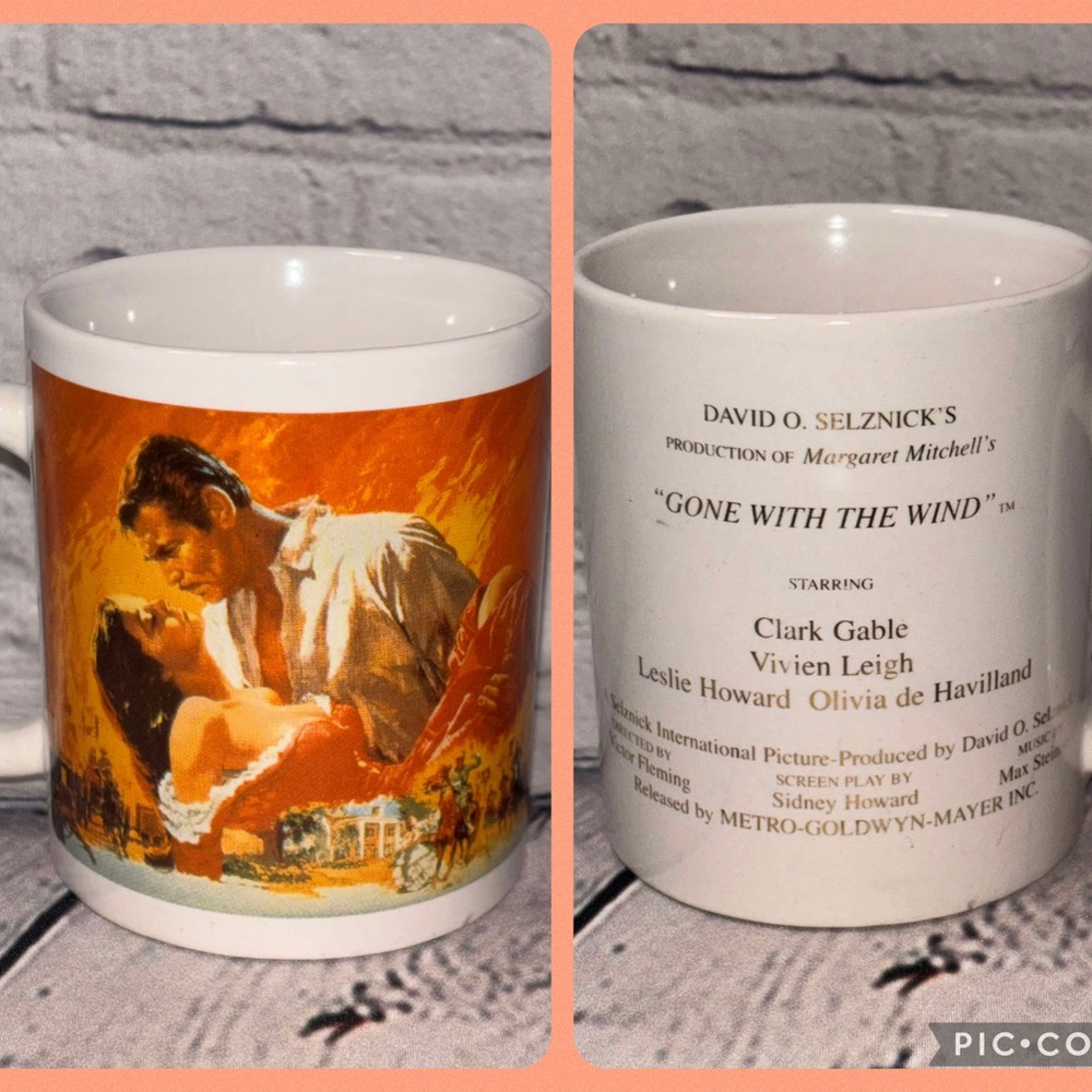 Vintage Gone With The Wind Coffee Mug Scarlett Rhett Turner Entertainment 1996